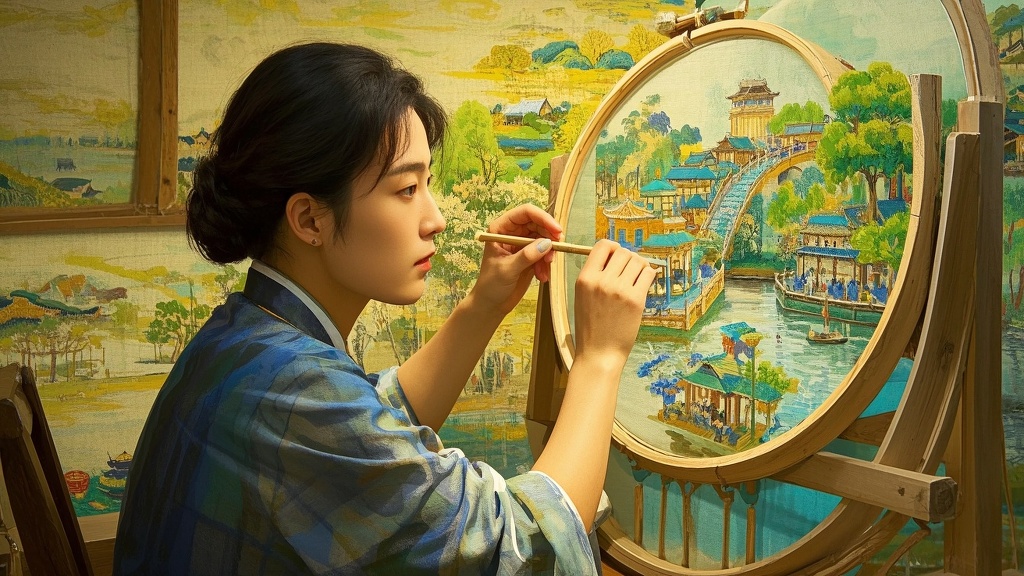 绣笔绘宋韵：汴绣如何将《清明上河图》绣进一针一线的时光里